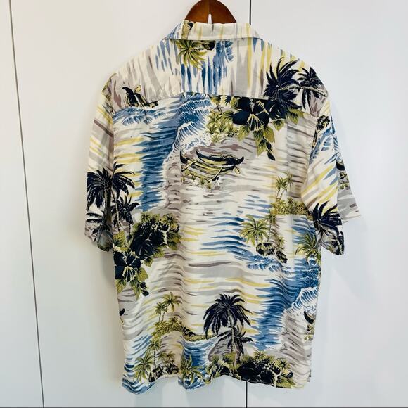 Mens Silk Hawaiian Shirt, Classic Style and Fit Label Silk silk Icon 100 Silk - Picture 3 of 7